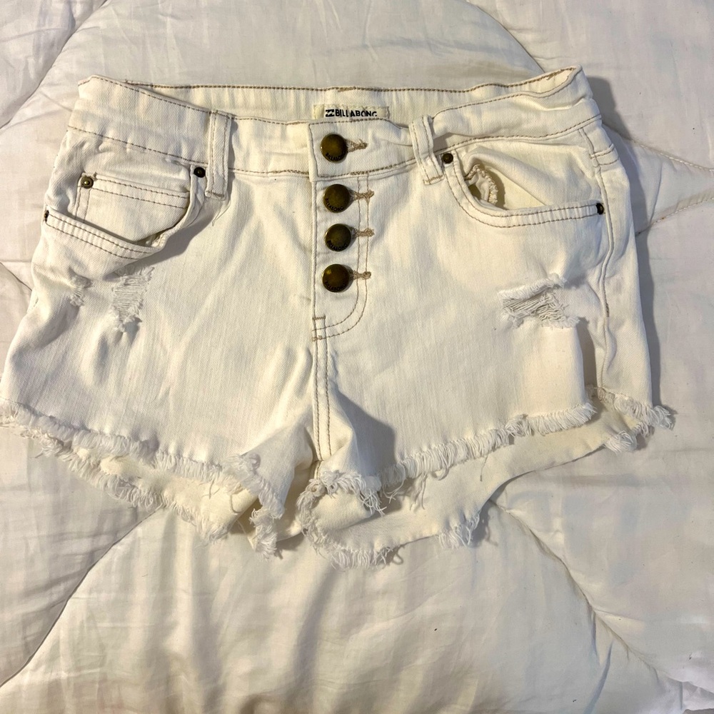 BILLABONG white denim shorts